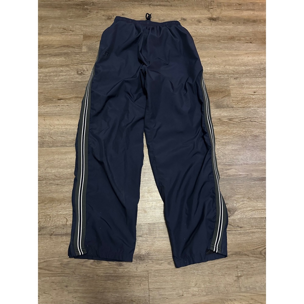 Russell Athletic‎ Mens Navy Blue Track Pants Mesh Lined Stripe Side Medium